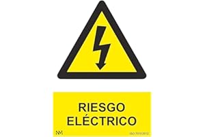 Normaluz RD35607 - Señal Adhesiva Riesgo Eléctrico Adhesivo de Vinilo 15 x 20 cm, Amarillo