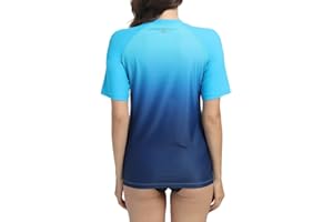 SURFEASY Women's UV Rash Vest UPF 50+ Rash Guard Quick Dry Beach Swim Shirt Swimming Wetsuits Tops Swimsuits Short Sleeve