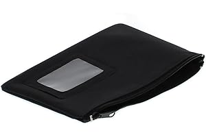 VERTRIEB DURCH PRESENTS & MORE Bank Bag – Money Bag – Bank Folder with Business Card Compartment – Black