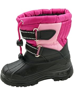 gibra Stiefel Winterstiefel für Kinder, Art. 9827, Warm Gefüttert, mit Klettverschluss, Schwarz/Pink/Rosa, Gr....