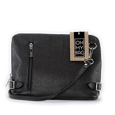 OH MY BAG - Sac à main bandoulière en cuir femme - Modèle Manattan noir