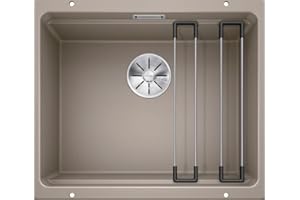 BLANCO ETAGON 500-U – Évier de Cuisine en Granit pour Meubles Bas de 60 cm de Large – Sous Plan – SILGRANIT – Marron – 522234