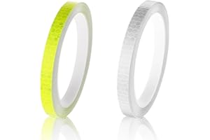 ZKGYUS 2 Rotoli Nastro Catarifrangente Adesivo,Nastro Riflettente Autoadesivo, 10 mm x 8 m,Nastro di avvertenza visibile,Adesivo Impermeabile per Auto Moto Bicicletta Caschi