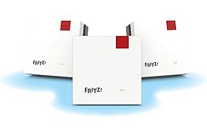 FRITZ!Mesh Wi-Fi Set 1600 3 Pack | Mesh WiFi 6 fino a 3000 Mbps | Compatibile con tutti i router | Per case più grandi (5-7 camere) | Aggiornamenti gratuiti | 5 anni di garanzia | Made in Europe