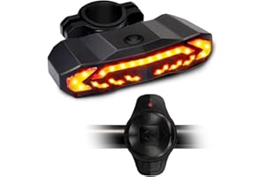HONETEEK Wireless Bike Alarm with Bike Turn Signal Lights, 110dB Bicycle Alarm Anti Theft Remote Control, USB-C rechargeable 5 in 1 Security System, IP65 Waterproof Car Alarm System Brake Taillight