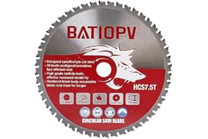 BATIOPV Lame Scie Circulaire Métal 190 x 20 mm - Pour Aluminium, Acier, Tubes Métalliques - Compatible Bosch, Makita, Durable et Précise