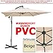 Produktbild WASSERDICHTER Ampelschirm 2,5m PVC eckig Sonnenschirm Wasserfest Schirm 250 cm (Beige)