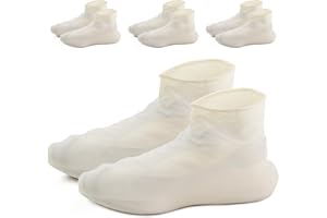 SRLWMYI Waterproof Shoe Covers 3 Pairs, Latex Shoe Covers Reusable, Non Slip Waterproof Overshoes, Rain Shoe Covers for Men Women, Thickened Shoe Protector Covers for Outdoor Cycling Hiking