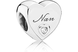 CWOne Designs S925 Sterling Silver Family Moments Love Heart Charm for Pandora Charm Bracelets.