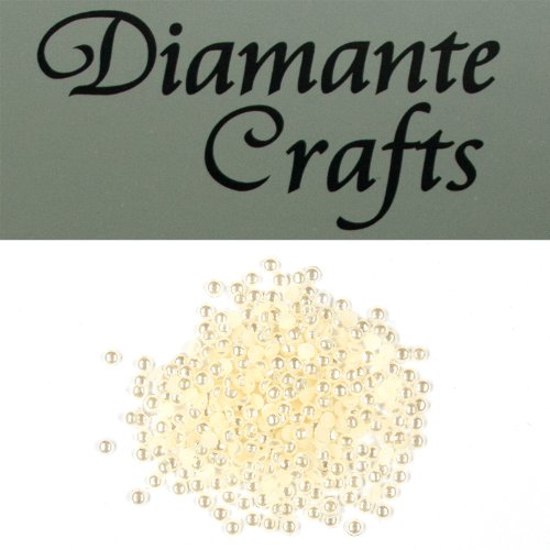 300 x 2mm Ivory Colours Round Pearls loose Flat Back Rhinestone Gems - created exclusively for Diamante Crafts