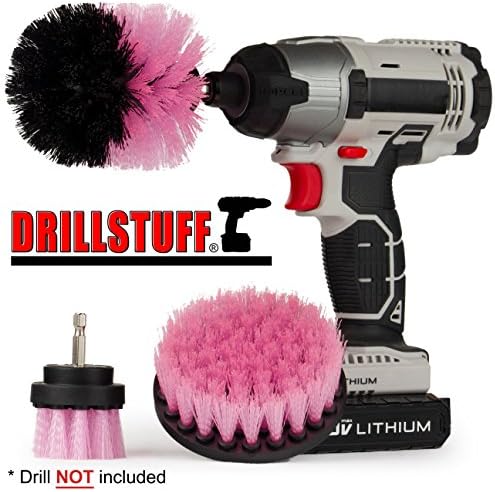 Cleaning Supplies - Bathroom Accessories - Drill Brush - Shower Cleaner - Tile - Bathtub - Bath Mat - Sink - Shower Door - Grout Cleaner - Baseboard - Flooring - Porcelain - Fiberglass - Chrome