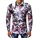 Produktbild cinnamou Herren Hemd Langarm - Slim Fit Hemden - Freizeit - Printed Langarmshirt Freizeit Business Party Shirt für Männer