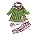 Produktbild LEXUPE Mädchenbekleidung, Kinder Kinder MäDchen Cartoon Bestickte Eule Kleid Floral Hosen Schal Set Outfit