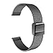 Price comparison product image 18mm Watch Band, MoKo Mesh Stainless Steel Bracelet Replacement Strap for Huawei Watch 1st/Fit Honor S1, Asus Zenwatch 2 1.45", Withings Activite Pop/Pulse Ox, Nokia Withings Steel HR 36mm, Black