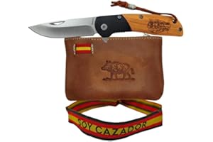 Planta Color Pack Cazadores – Navaja + Monedero Artesanal de Piel + Pulsera Bordada | Diseño Exclusivo | Regalo Ideal para Coleccionistas y Amantes de la Caza (Jabalí Madera)