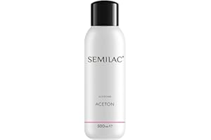 ‎SEMILAC Semilac Remover Acetone Nagellackentferner 500 ml Für Hybridlack UV LED Nagellack Reiniger für Maniküree und Pediküre Dermatologisch Getestet