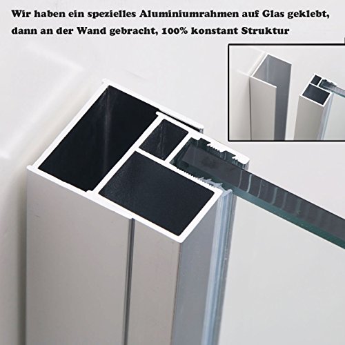 Walk In Dusche Duschabtrennung Duschwand Duschkabine 100x195cm aus ESG Sicherheitsglas mit Nanobeschichtung - 4