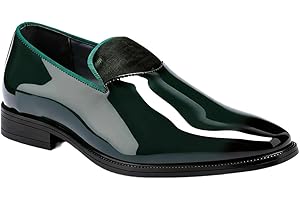 YFFUSHI Mocassins Homme en Cuir Verni Brillant Chaussures de Cérémonie sans Lacets pour Mariage Bureau Conduite