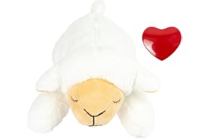 Ikaif Juguete Reconfortante para Cachorros: Little Buddy con Latido - Ayuda para El Adiestramiento De Perros para Aliviar La Ansiedad por Separación (Oveja Blanca)