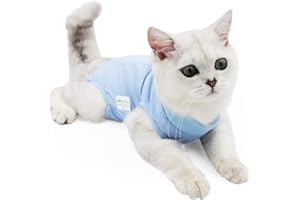 DOTONER Doton Cat Professionnel Restauration Convient pour abdominaux Collerette des plaies ou des Maladies de la Peau, Alternative pour Chiens et Chats, après la Chirurgie Porter (L,Bleu)