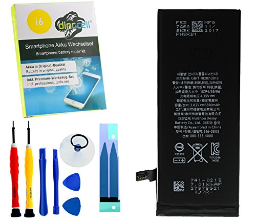 Dinocell MADE Bater a para original iPhone 6 1810mAh ltima producci n 01 2017 NUEVO sin ciclos de carga incluidas Dinocell PREMIUM Herramientas de 7-piezas y la bater a stickers tapes NUEVO reviews Dinocell MADE Bater a para original iPhone 6 1810mAh ltima producci n 01 2017 NUEVO sin ciclos de carga incluidas Dinocell PREMIUM Herramientas de 7-piezas y la bater a stickers tapes NUEVO