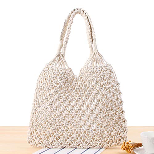 Yogwoo Sac de plage à bandoulière tissé à la main pour femme