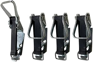 CGEAMDY 4 Pieces Shovel Mounting Metal Rubber Clamp Brackets, Shovel Mount for Roof Rack Clamps, Shovel Holder Clamp Axe Holder Clamps Accessories, For Roof Rack, Wall Brackets, Boats, Truck