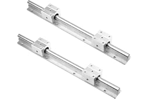 Euroharry Guida Lineare 2x Guida di Scorrimento Lineare SBR12-600mm + 4 Blocchi SBR12UU per Macchine e Attrezzature Automatizzate