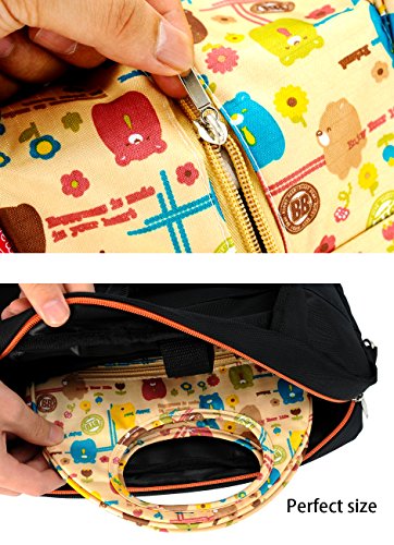 iSuperb Niedlich Kühltasche Lunch Tasche Box Wasserdicht wiederverwendbar mit bezauberndem Animal Bild isoliert Lunchpaket für Frauen Damen Mädchen Kinder Kids Schüler Jugendliche (Niedlicher Bär Gelb) - 7