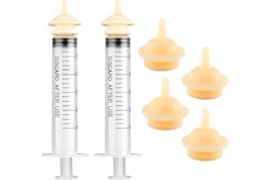 Thyonta 8PCS Pet Feeding Silicone Syringe Chew Resistant Newborn Cat & Dog Syringe Nipple Feeder Suitable for Home Pet Shop Newborn Mammal