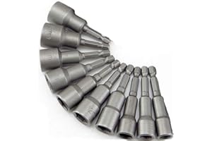 WISFOR 10 sztuk Magnetyczne gniazdo śrubowe: Magnetyczna końcówka wkrętarki udarowej 6-19 mm 1,4" Adapter do końcówek sześciokątnych