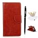 Produktbild LG G5 Hülle, LG G5 SE Schutzhülle Leder Hülle, Alfort 3 in 1 Flip Wallet Fashion Design Dual Use Falten Premium PU Leder Tasche Case Cover Folio Mappen Kasten Abdeckung für LG G5 / G5 SE 5.3" Smartphone Funktion Unterstützte Telefone ( Braun ) + Netter Staub Stecker + Alfort Schwarz Stylus Pen