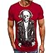 Produktbild Saingace Herren T-Shirt Schädel Print Kurzarmshirt O-Neck Grundlegendes Shirt Tees Casual Oberteile
