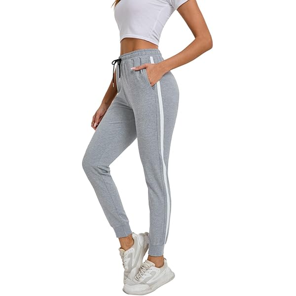 Joggingbroek voor dames, lange broek met elastiek, warme vrijetijdsbroek, relaxbroek, trainingsbroek, yogabroek, sweatpants met strepen, zwart, blauw, grijs