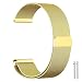 Produktbild MetoU 18mm Uhrenarmband, verstellbare Milanese-Schleife Edelstahl-Ersatzschnellverschluss-Magnetverschlussband für Fossil Q Tailor Smart Watch Herren Damen (Gold, 18mm)