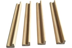 PW TOOLS Porte-Dominos en Bois | 4 Supports en Bois Massif Naturel | Domino Racks Set Plateaux pour Domino Game, Mexican Train, Mahjong (Dominos Non Inclus)