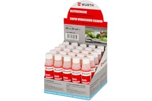 WÜRTH WURTH Limpiaparabrisas Concentrado, 32 ml, Pack 25 Monodosis, Detergente con Agentes Anti Cal para 3 Litros