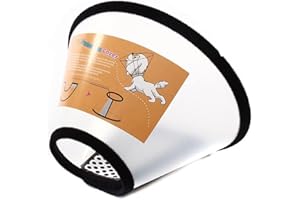 DNSHAN Adjustable Pet Cone Collar for Dogs and Cats - Soft and Comfortable Anti-Bite Recovery Collar for Post-Surgery Wound Healing - Dog Cone, Cat Cone, and Dog Donut Collar,L