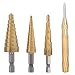 Produktbild Fortag 3 tlg HSS- Stufenbohrer HSS Hex Shank Pagoda Stufenbohrer 1/4"-3/4" 3/16"-1/2" 1/8"-1/2 mit 5 zoll Automatic Center Punch