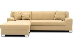 ‎DOMO. COLLECTION DOMO. collection Ecksofa Capri, Sofa in L-Form, Couch, Polsterecke, Eckcouch, Sofa-Garnitur, Longchair links 239 x 152 x 75 cm (BxTxH), beige