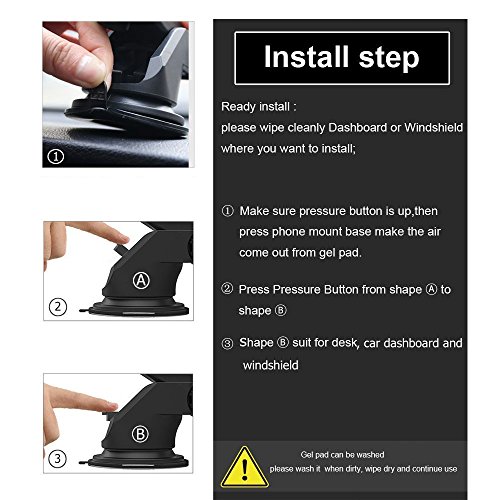 Supporto Auto Smartphone, iAmotus Porta Cellulare Universale Ventosa Fort per Cruscotto Parabrezza e per iPhone X/8/8P/7/6s/6 Samsung Galaxy/Note S8 S7 Huawei Sony e Android Smartphone GPS