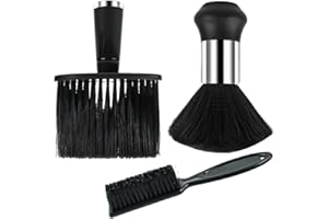 GYWHOOFT 3 Pezzi Barbiere Collo Spazzola Pennello da Parrucchiere per Salone,Barbiere Collo Spolverino Pennello pulizia Spazzola per Spolverare il Collo, Pennello da Barbiere