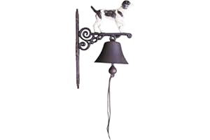 MandyTools English Springer Spaniel Dog - Painted Cast Iron Outdoor Garden Bell