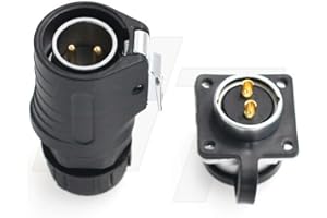 HangTon LP20 2 Pin Waterproof Power Connector Industrial Bulkhead Male Cable Plug Female Panel Socket AC 500V/30A