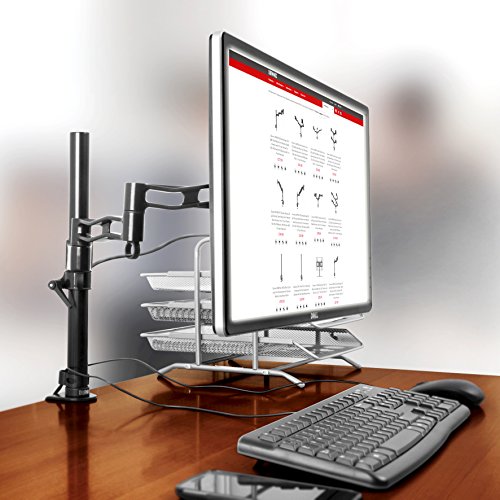 Duronic DM351X3 Monitor-Tischhalterung für zwei LCD/LED Computer Bildschirme / Fernsehgeräte mit Neig und Rotierfunktion - 2