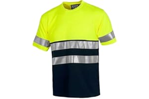 WORKTEAM Work Team Camiseta Manga Corta combinada A.V. con Cintas Reflectantes. EN ISO 20471:2013 Hombre