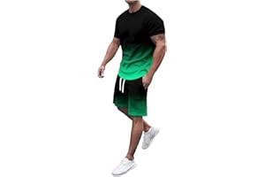 ZYPAINIY Survêtement Short à Manches Courtes Hommes Ensemble Short Tee Shirt Ensemble Ete Couleur Unie 2 Pièces à T-Shirt Manches Courtes + Sportswear Tracksuit Casual Survêtement pour Hommes