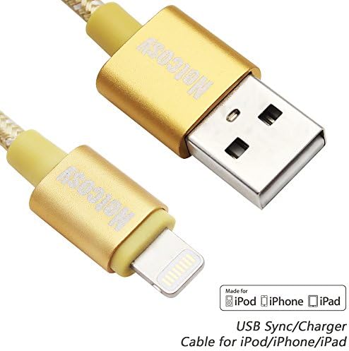 iPhone Charger 3.3ft Netcosy Lightning Cable Apple Certified Nylon Braided Cord to USB Charging Cable for iPhone 8,7 Plus,6S Plus,6 Plus,SE,5S,iPad Mini,Air Pro,iPod (Gold)