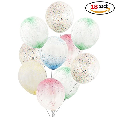18pcs Ballons Transparent Multicolore Mousse en Latex pour Décoration Noël Fête D'anniversaire Mariage