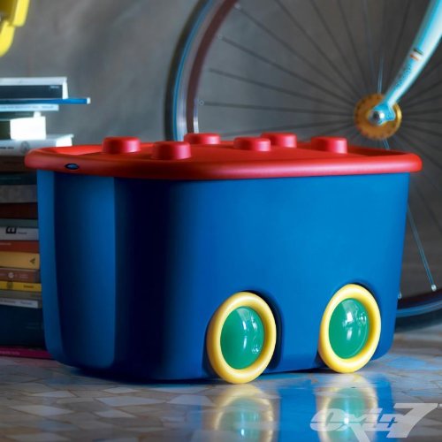 Spielzeugkiste Schatztruhe Spielzeugtruhe Aufbewahrungskiste 46 Liter (1, Funny) - 3